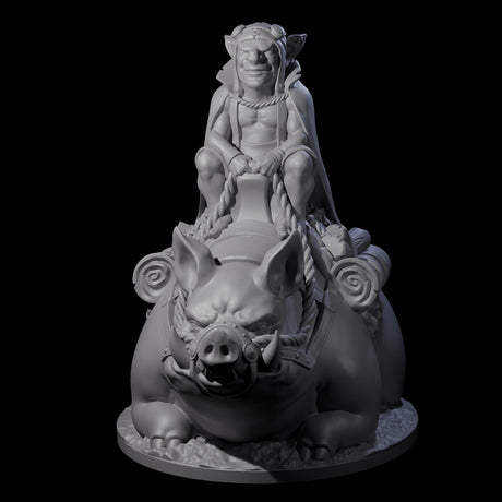 Self Important Goblin Pig Rider Miniature for Dungeons and Dragons, Pathfinder or other TTRPGs