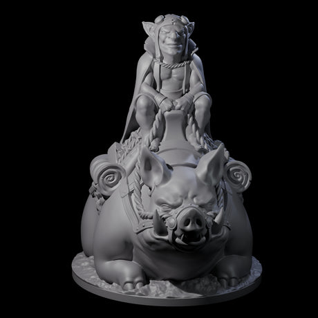 Self Important Goblin Pig Rider Miniature for Dungeons and Dragons, Pathfinder or other TTRPGs