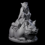 Self Important Goblin Pig Rider Miniature for Dungeons and Dragons, Pathfinder or other TTRPGs