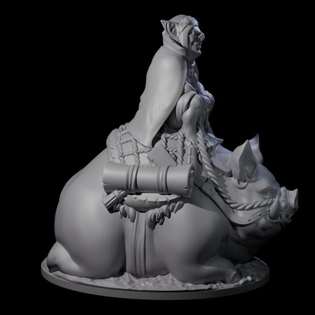 Self Important Goblin Pig Rider Miniature for Dungeons and Dragons, Pathfinder or other TTRPGs