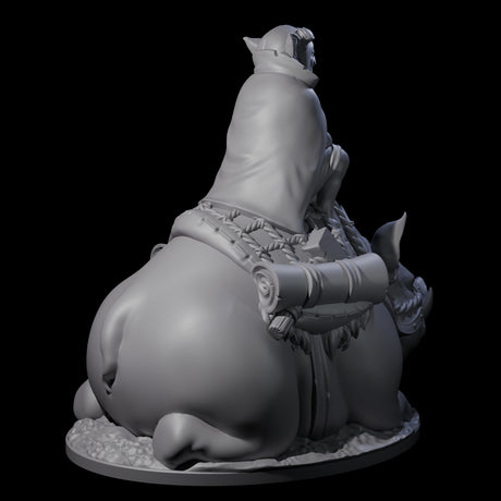 Self Important Goblin Pig Rider Miniature for Dungeons and Dragons, Pathfinder or other TTRPGs