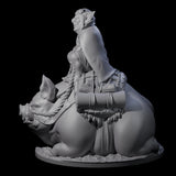 Self Important Goblin Pig Rider Miniature for Dungeons and Dragons, Pathfinder or other TTRPGs