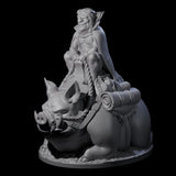 Self Important Goblin Pig Rider Miniature for Dungeons and Dragons, Pathfinder or other TTRPGs