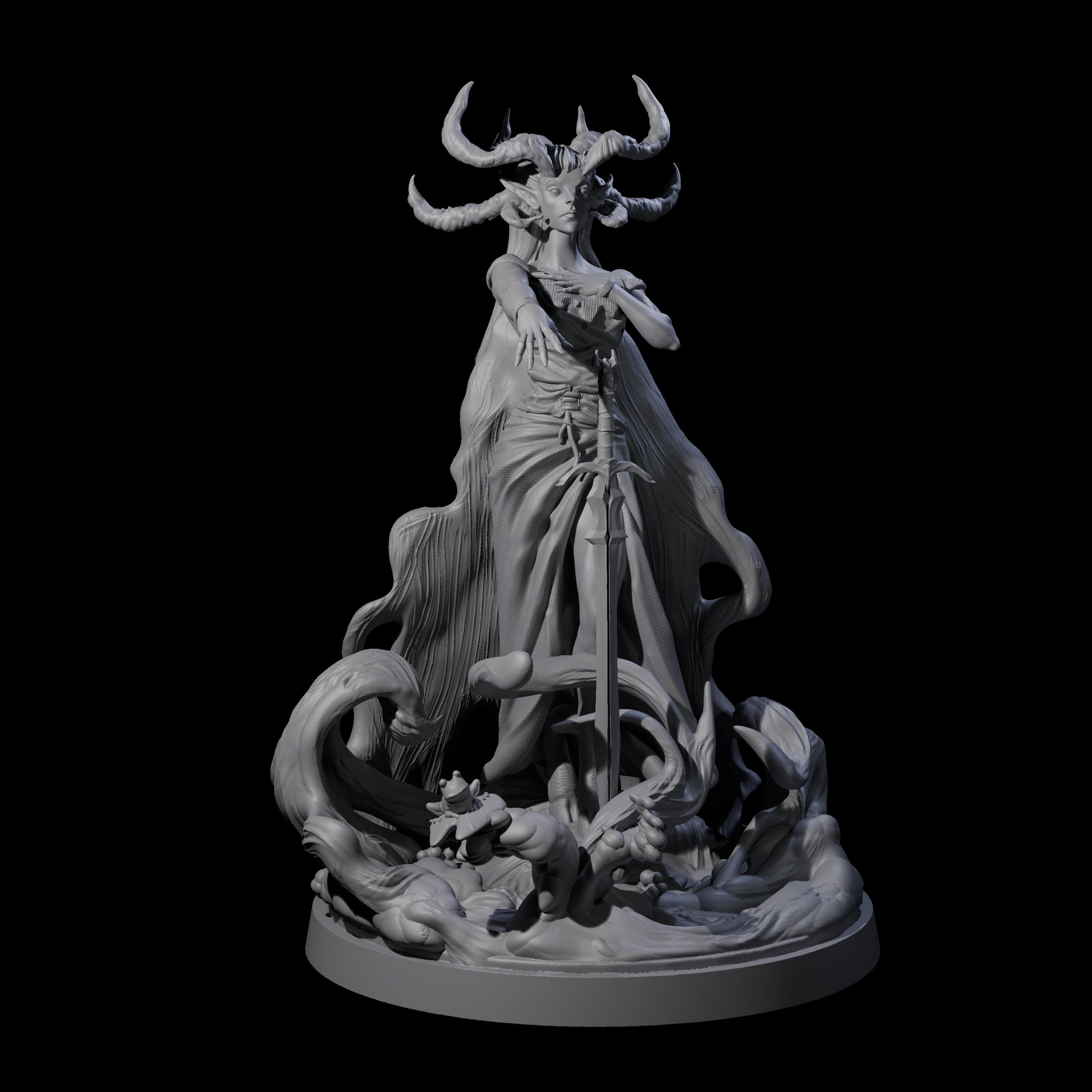 Serene Lady of the Loch Miniature for Dungeons and Dragons, Pathfinder or other TTRPGs