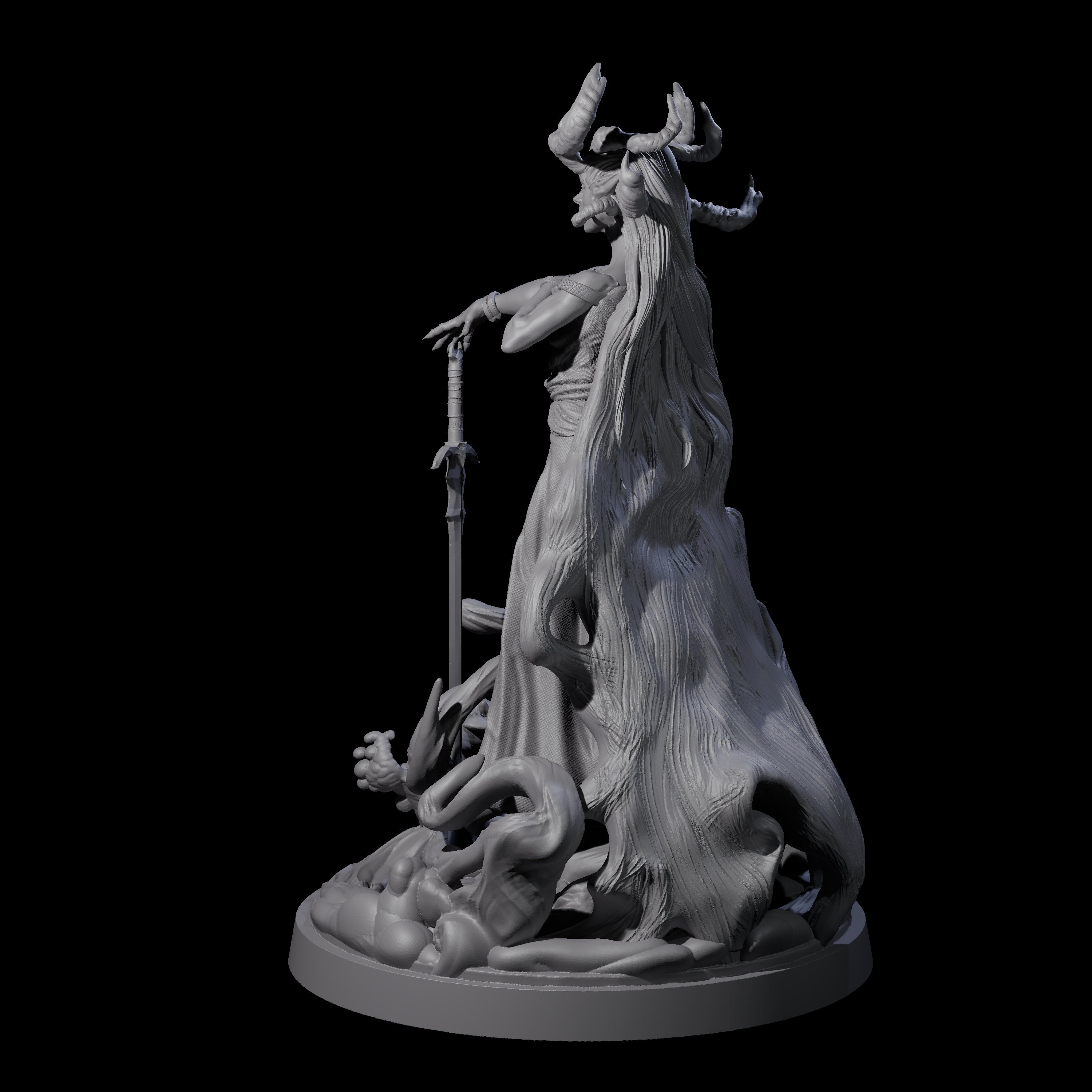 Serene Lady of the Loch Miniature for Dungeons and Dragons, Pathfinder or other TTRPGs