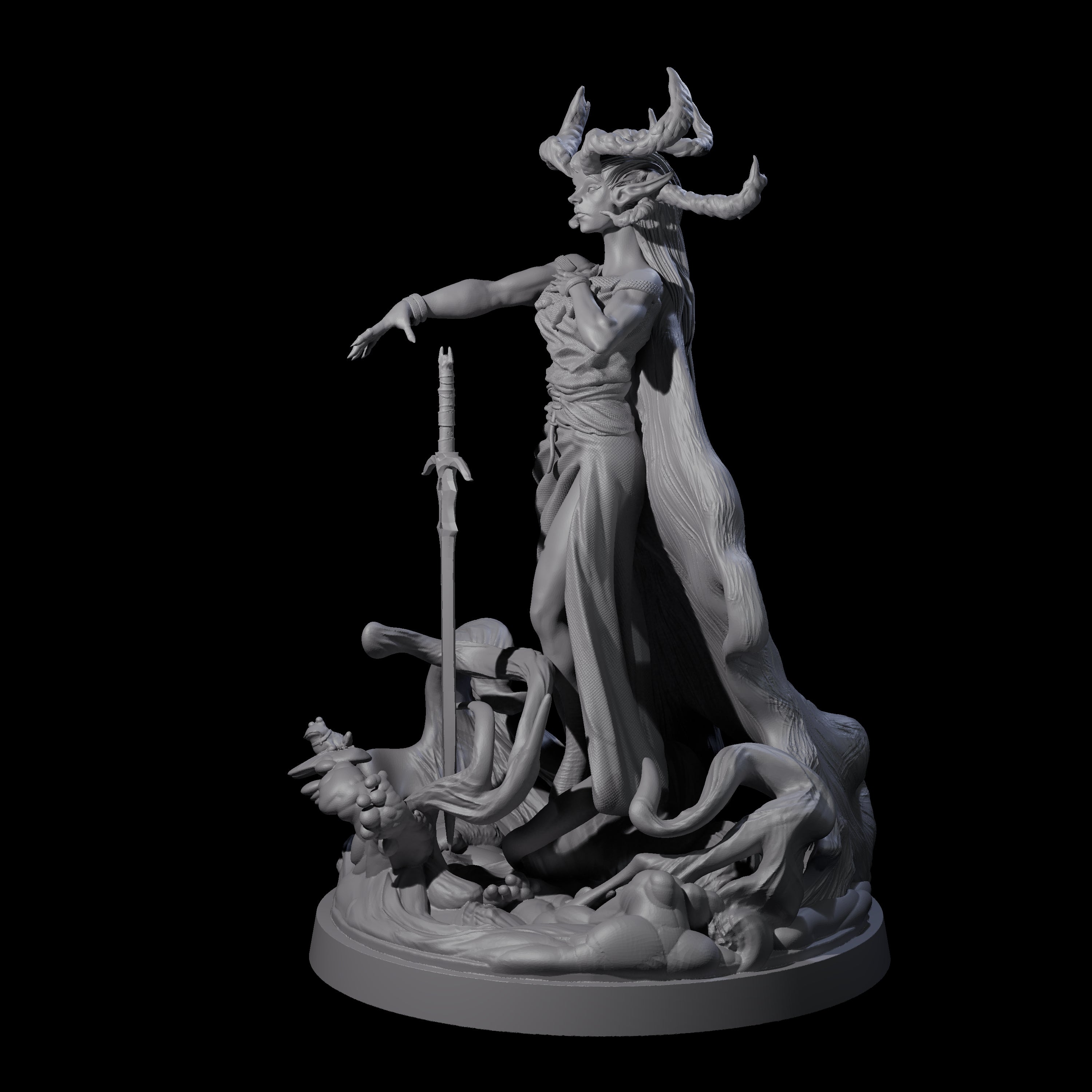 Serene Lady of the Loch Miniature for Dungeons and Dragons, Pathfinder or other TTRPGs
