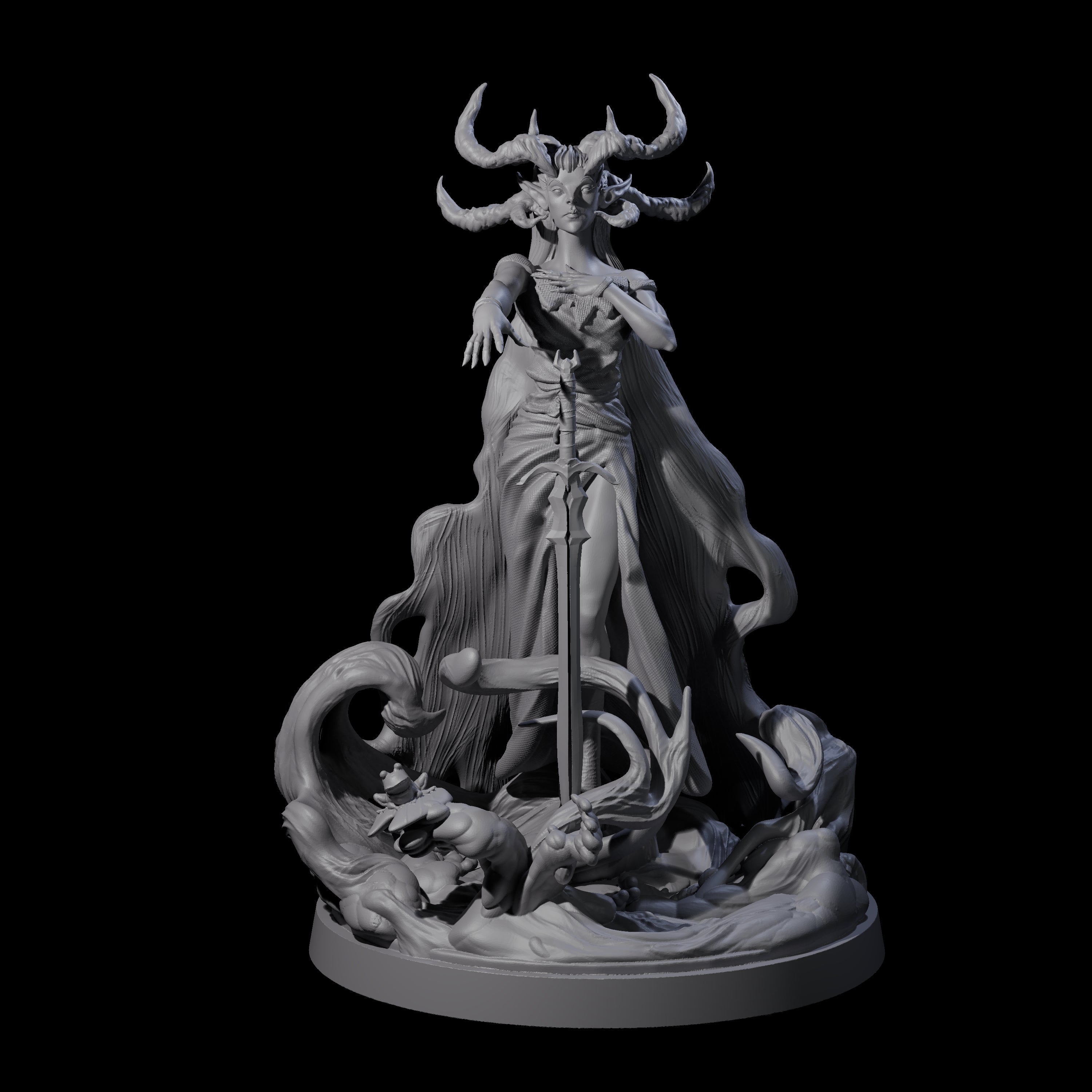 Serene Lady of the Loch Miniature for Dungeons and Dragons, Pathfinder or other TTRPGs