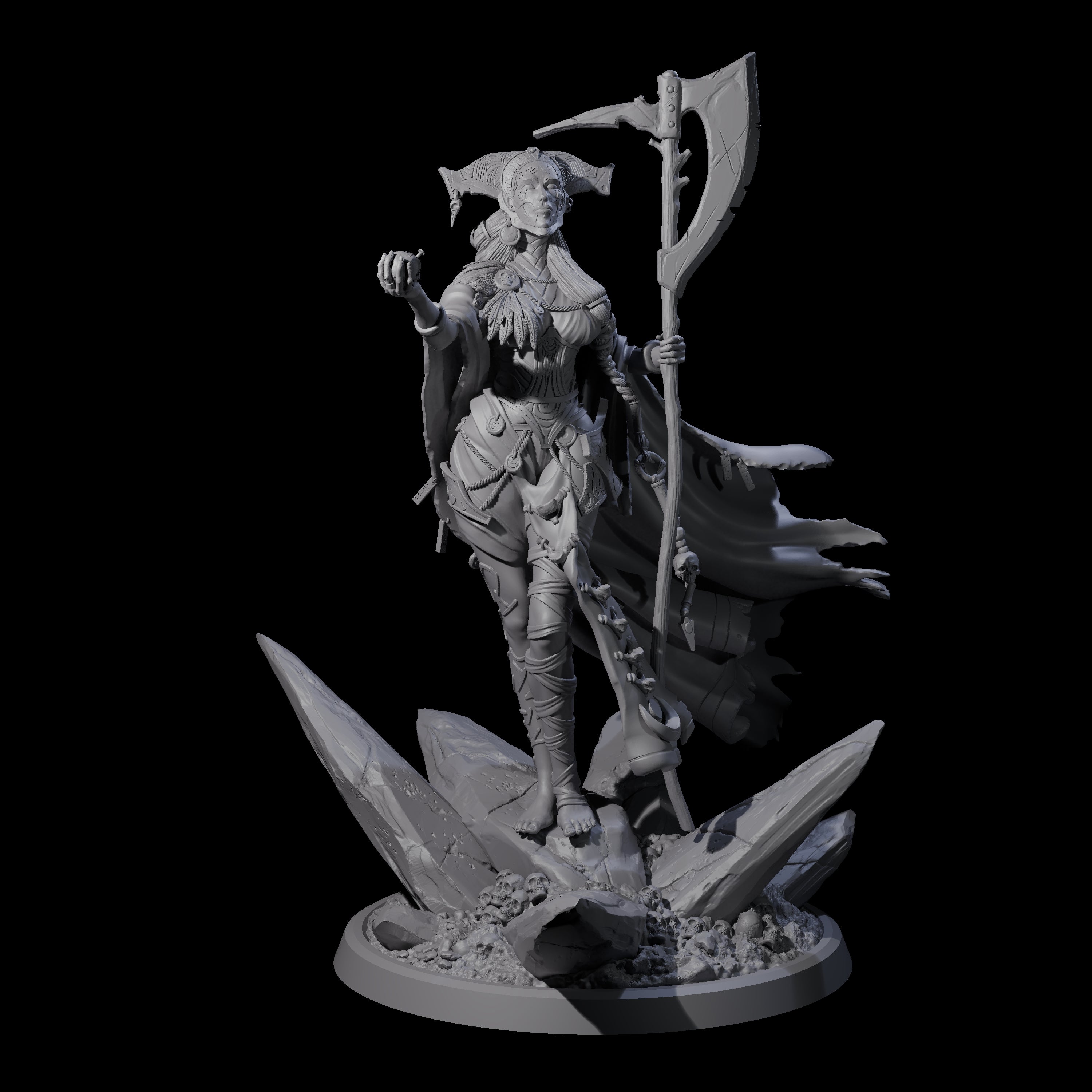 Serene Priestess Of Death A Miniature for Dungeons and Dragons, Pathfinder or other TTRPGs