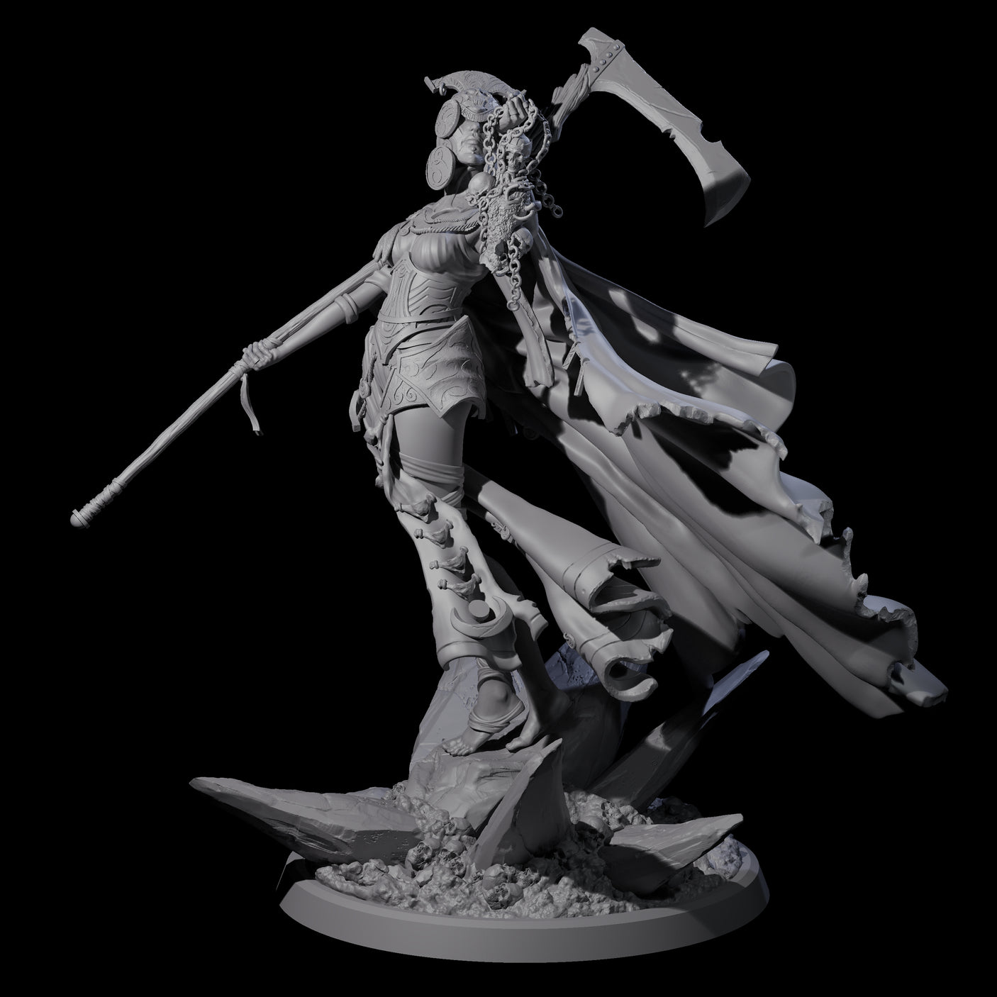 Serene Priestess Of Death B Miniature for Dungeons and Dragons, Pathfinder or other TTRPGs