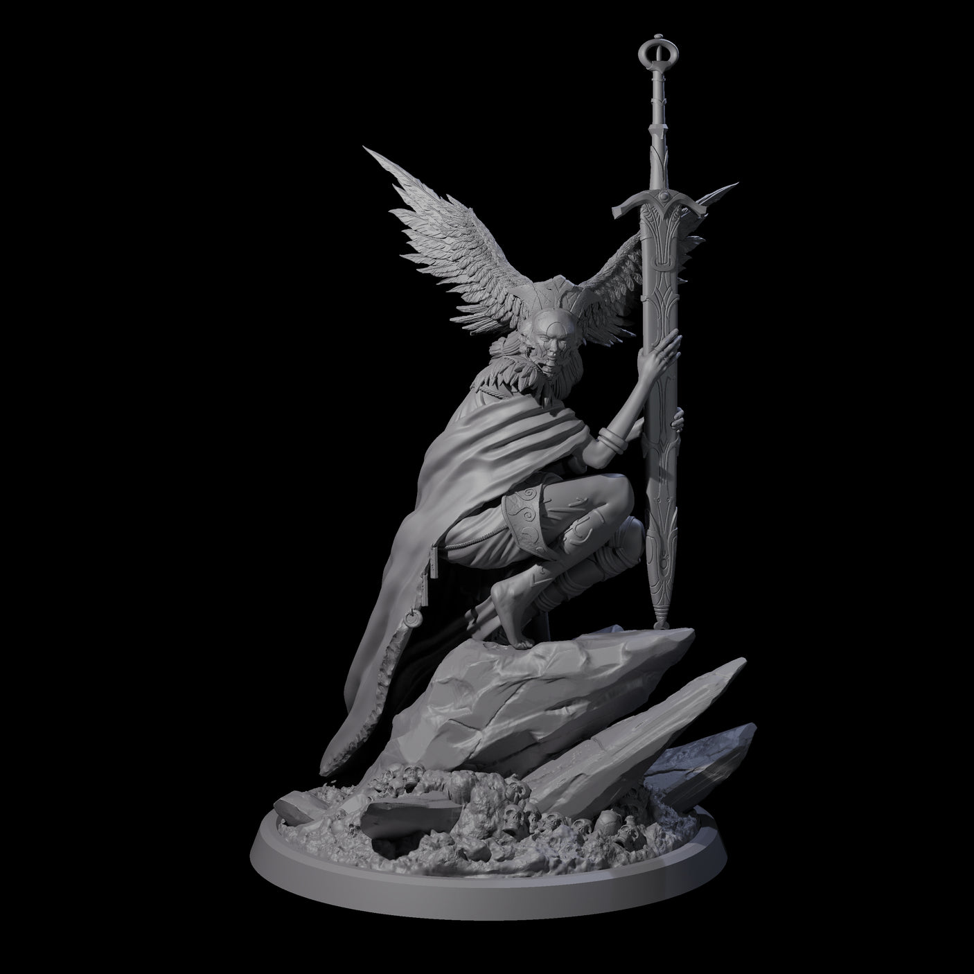 Serene Priestess Of Death C Miniature for Dungeons and Dragons, Pathfinder or other TTRPGs