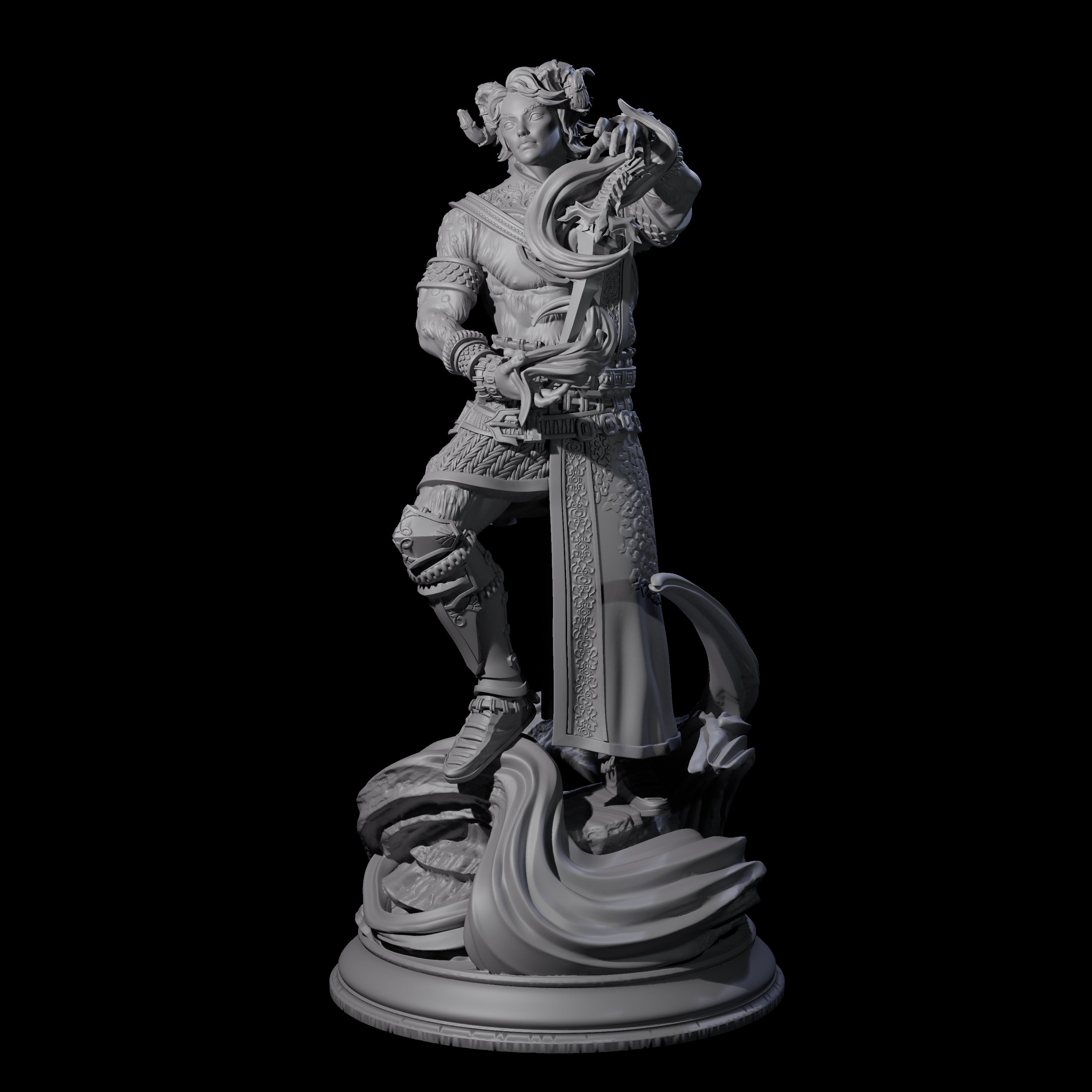 Serene Trickster Satyr Rogue Miniature for Dungeons and Dragons, Pathfinder or other TTRPGs