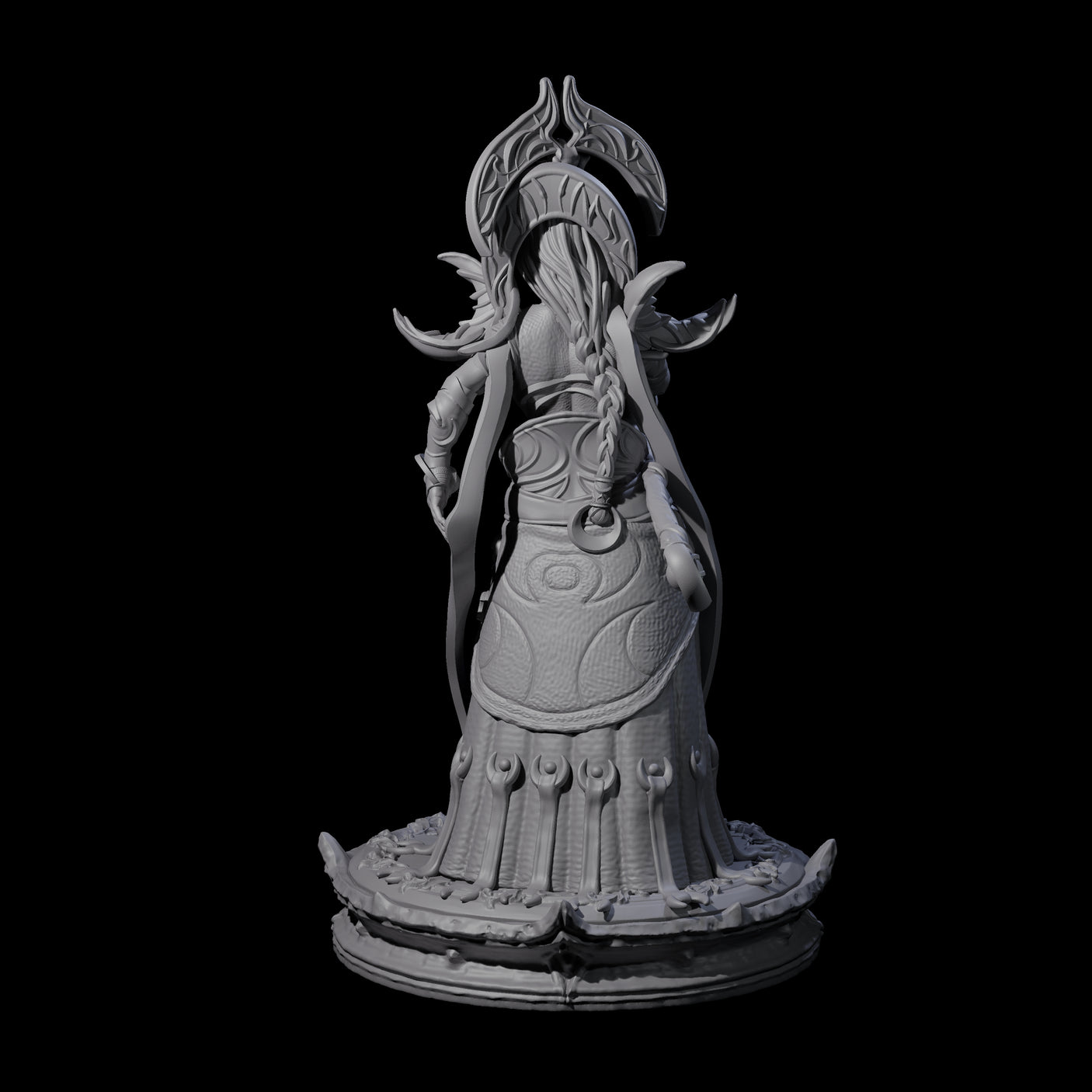 Serne Dark Elf Moon Priestess A Miniature for Dungeons and Dragons, Pathfinder or other TTRPGs