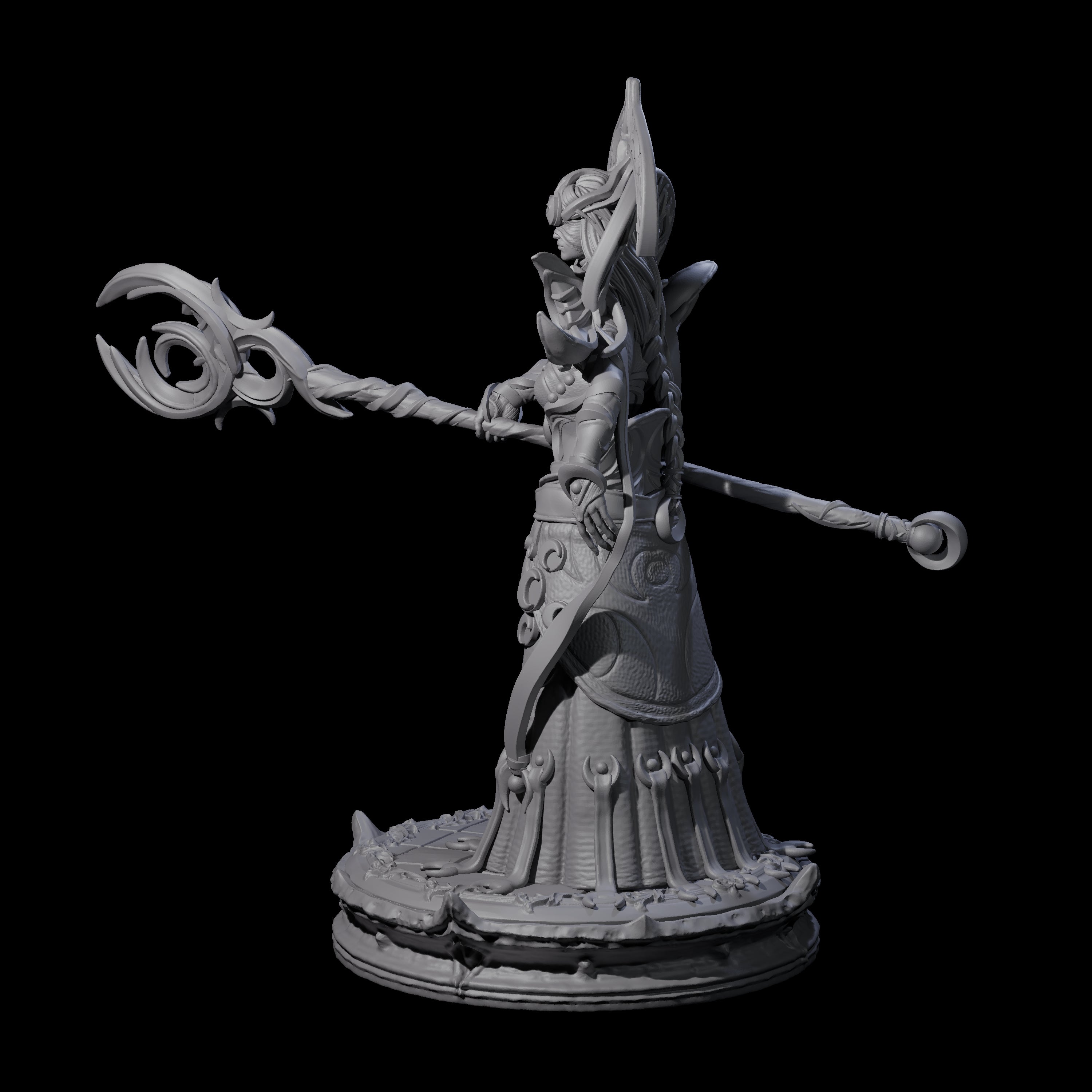 Serne Dark Elf Moon Priestess A Miniature for Dungeons and Dragons, Pathfinder or other TTRPGs