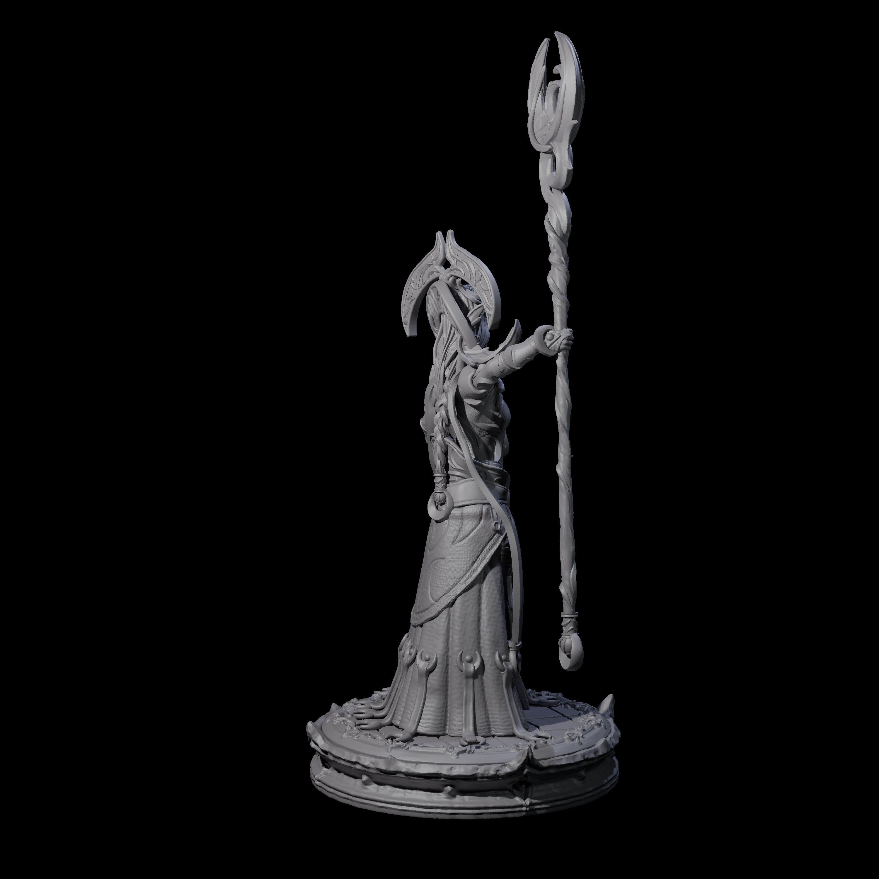 Serne Dark Elf Moon Priestess B Miniature for Dungeons and Dragons, Pathfinder or other TTRPGs