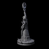 Serne Dark Elf Moon Priestess B Miniature for Dungeons and Dragons, Pathfinder or other TTRPGs