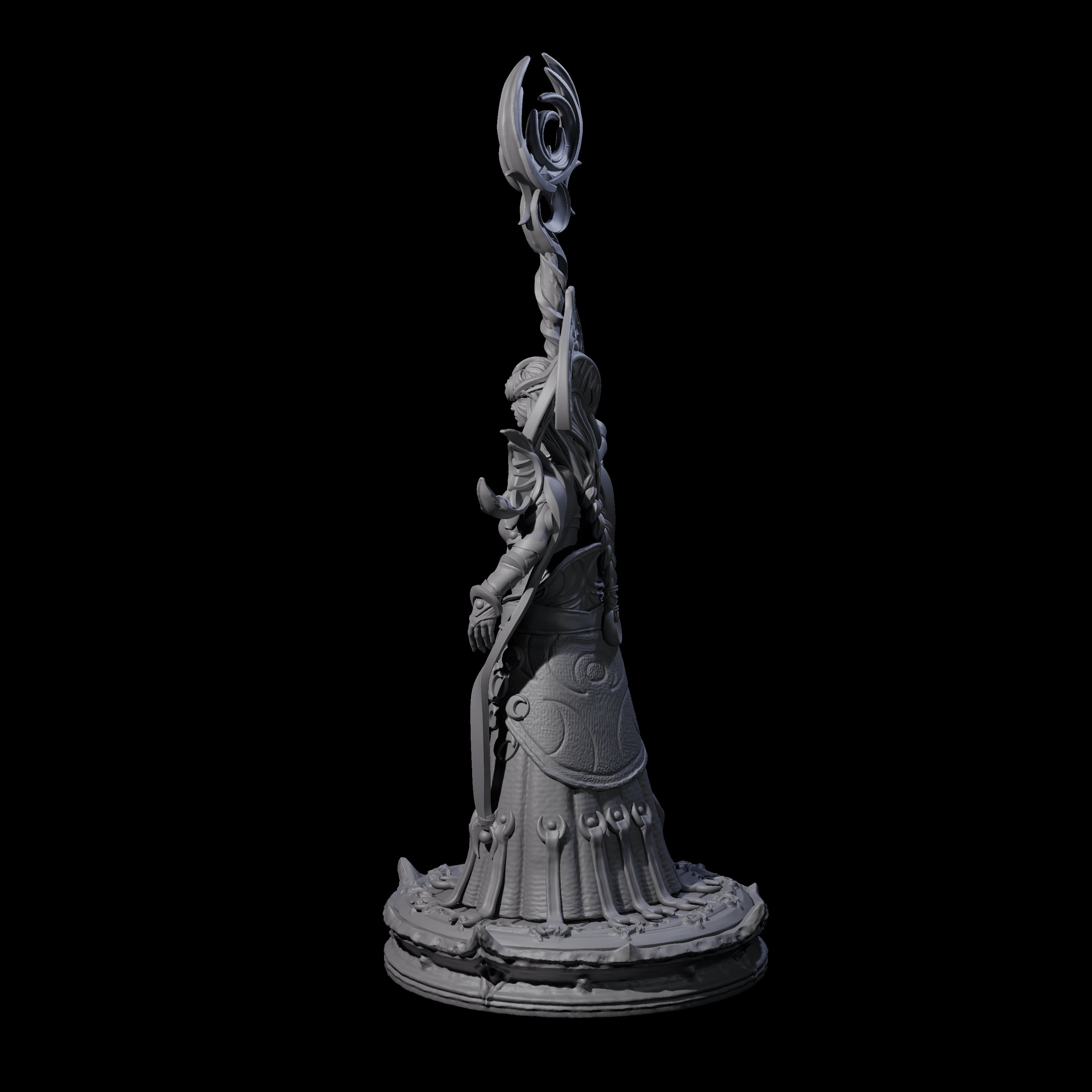 Serne Dark Elf Moon Priestess B Miniature for Dungeons and Dragons, Pathfinder or other TTRPGs