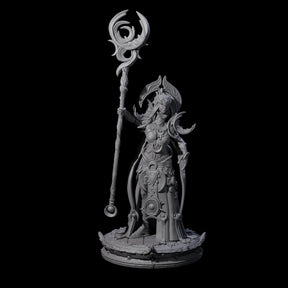 Serne Dark Elf Moon Priestess B Miniature for Dungeons and Dragons, Pathfinder or other TTRPGs