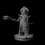 Serne Dark Elf Moon Priestess C Miniature for Dungeons and Dragons, Pathfinder or other TTRPGs