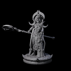 Serne Dark Elf Moon Priestess C Miniature for Dungeons and Dragons, Pathfinder or other TTRPGs