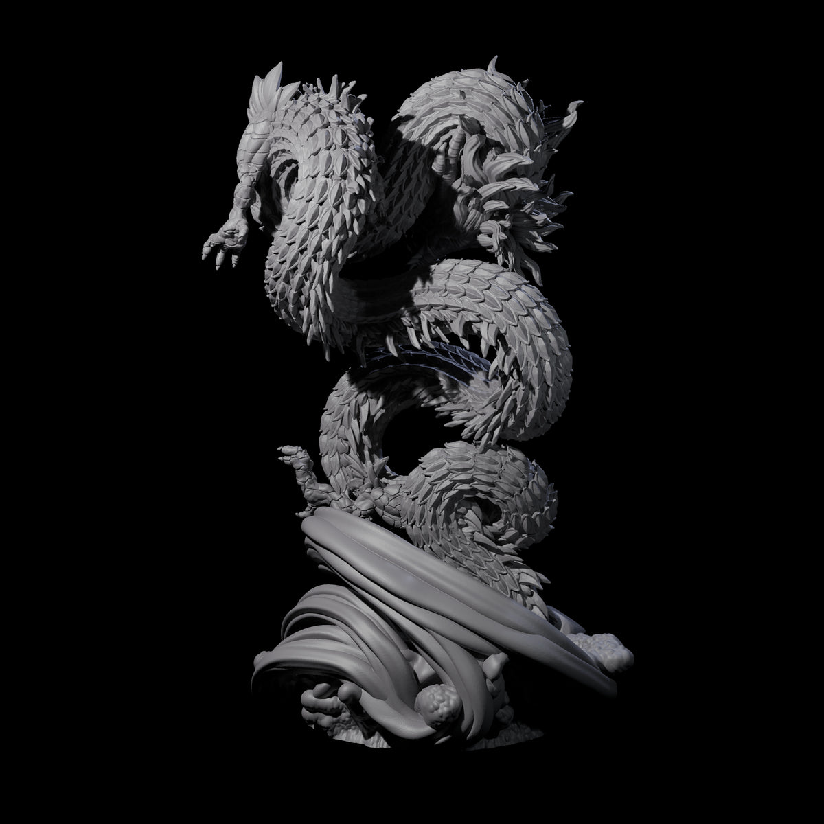 Serpentine Flood Dragon Miniature for Dungeons and Dragons, Pathfinder or other TTRPGs