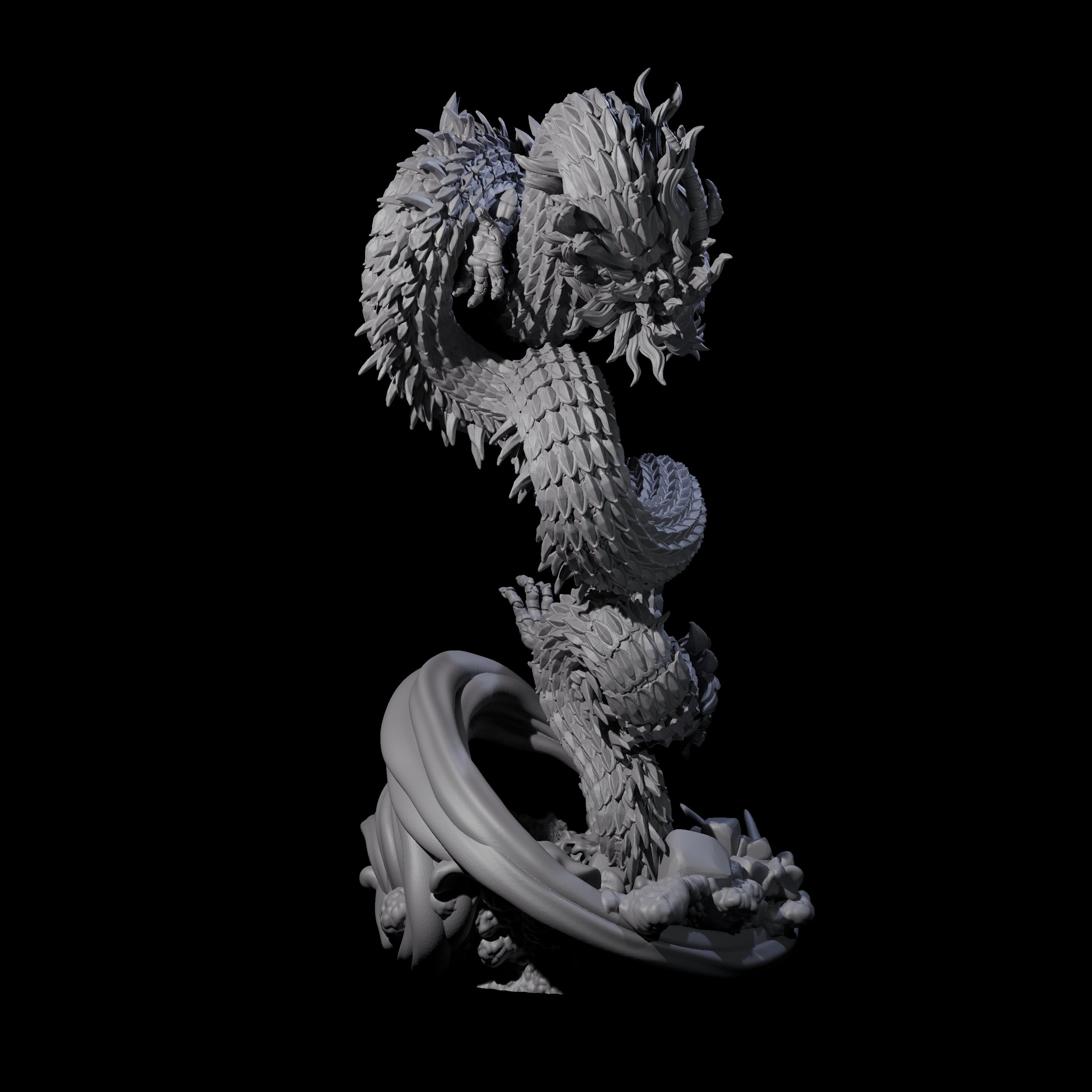 Serpentine Flood Dragon Miniature for Dungeons and Dragons, Pathfinder or other TTRPGs