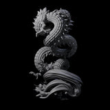 Serpentine Flood Dragon Miniature for Dungeons and Dragons, Pathfinder or other TTRPGs