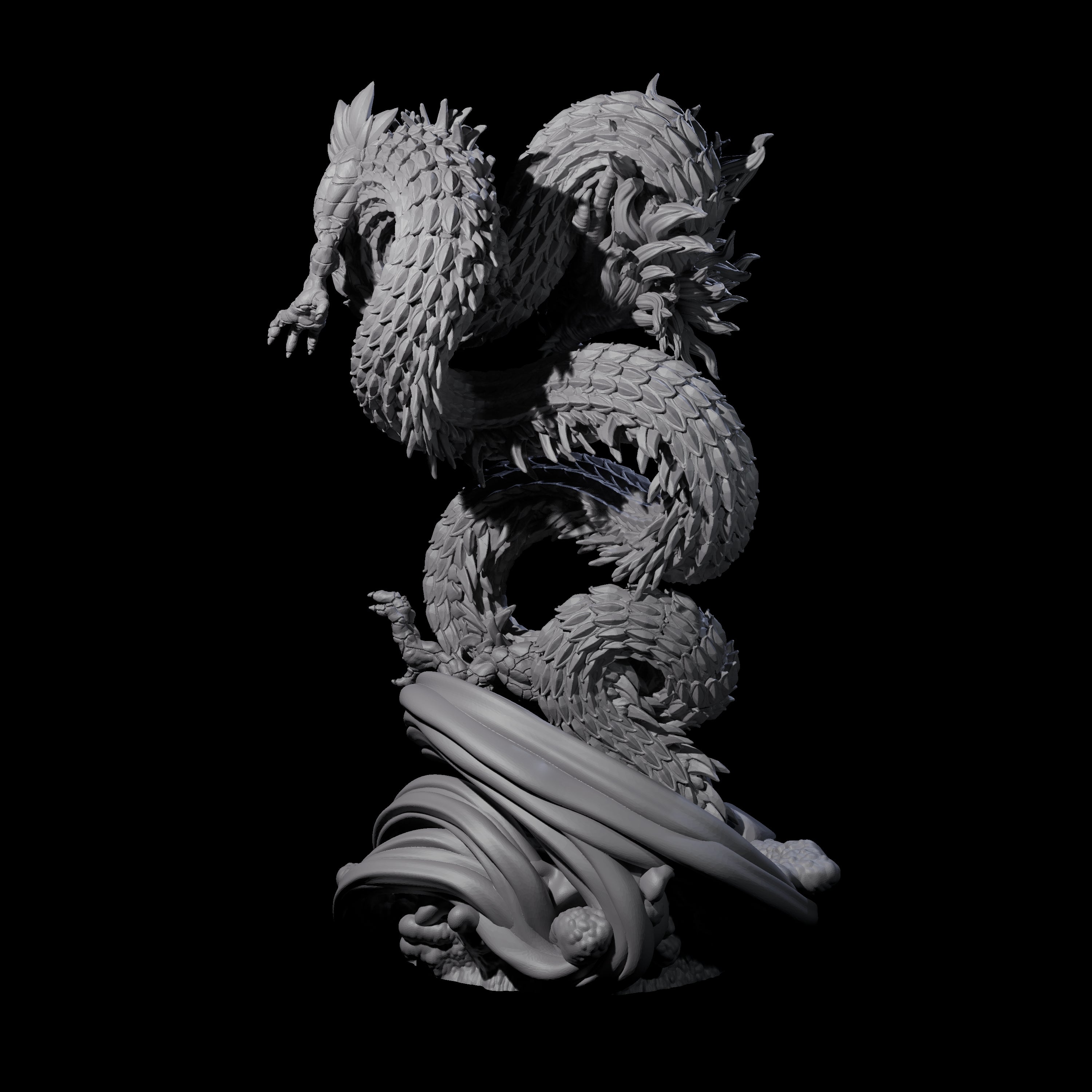 Serpentine Flood Dragon Miniature for Dungeons and Dragons, Pathfinder or other TTRPGs