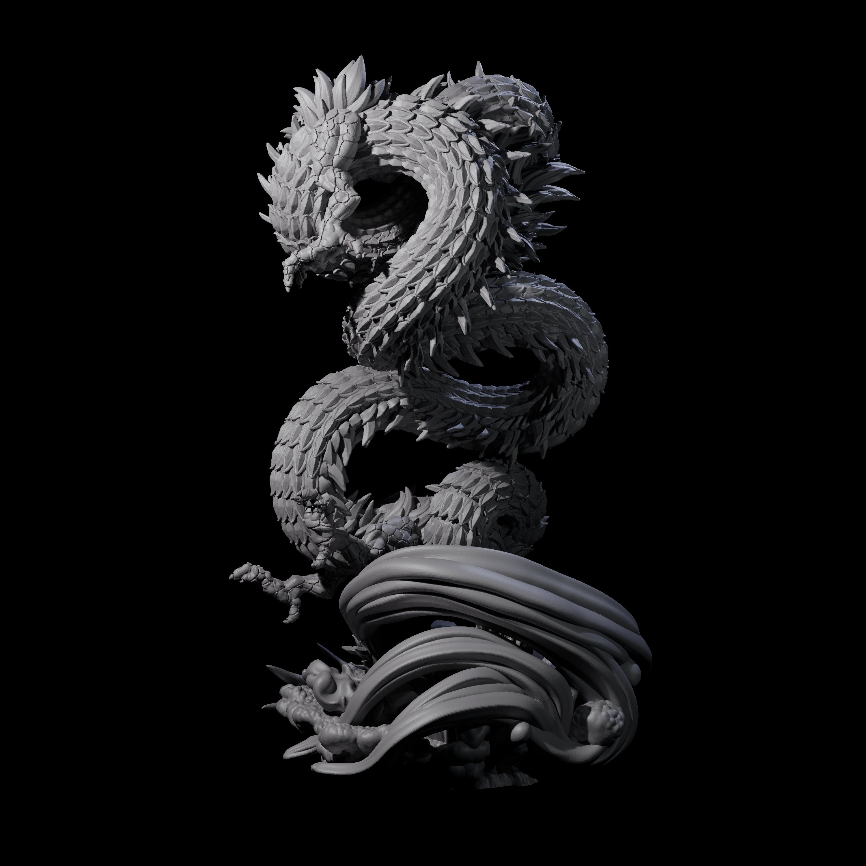 Serpentine Flood Dragon Miniature for Dungeons and Dragons, Pathfinder or other TTRPGs