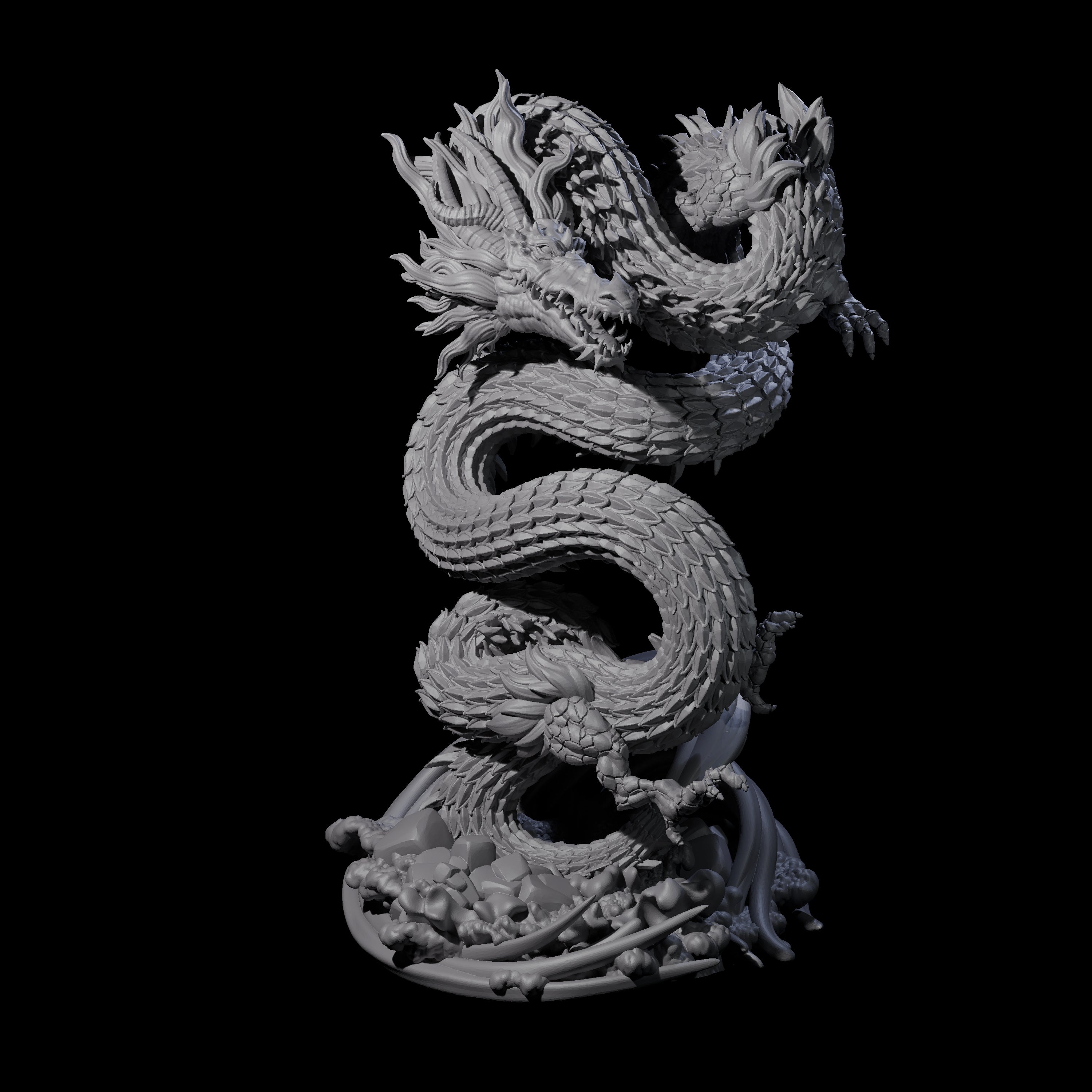 Serpentine Flood Dragon Miniature for Dungeons and Dragons, Pathfinder or other TTRPGs