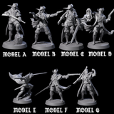 Seven Confident Nightwardens Miniature for Dungeons and Dragons, Pathfinder or other TTRPGs