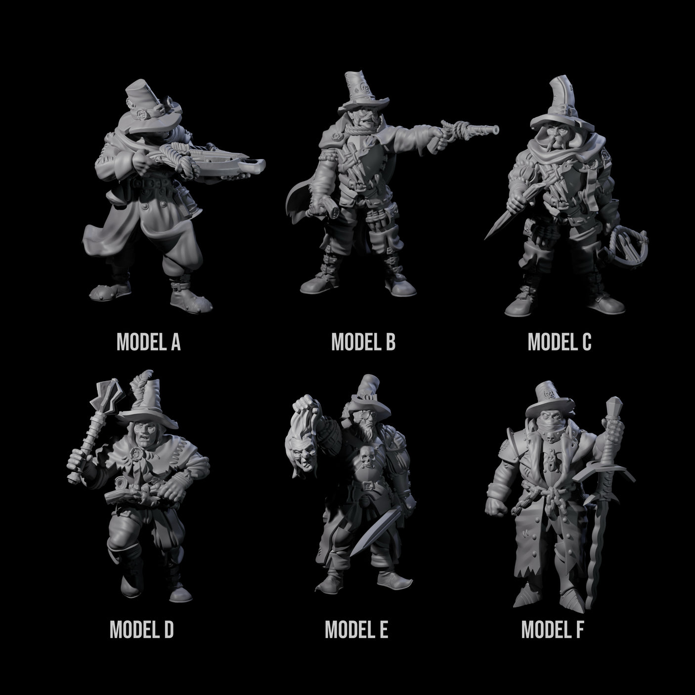 Seven Inquisition Hunters Miniature for Dungeons and Dragons, Pathfinder or other TTRPGs