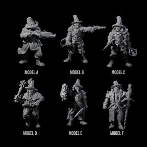 Seven Inquisition Hunters Miniature for Dungeons and Dragons, Pathfinder or other TTRPGs