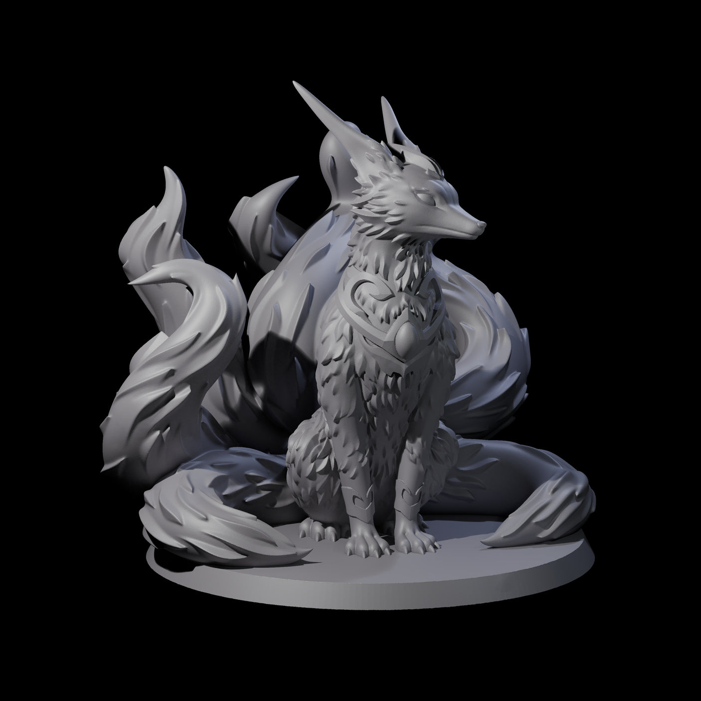 Seven Tailed Kitsune Miniature for Dungeons and Dragons, Pathfinder or other TTRPGs