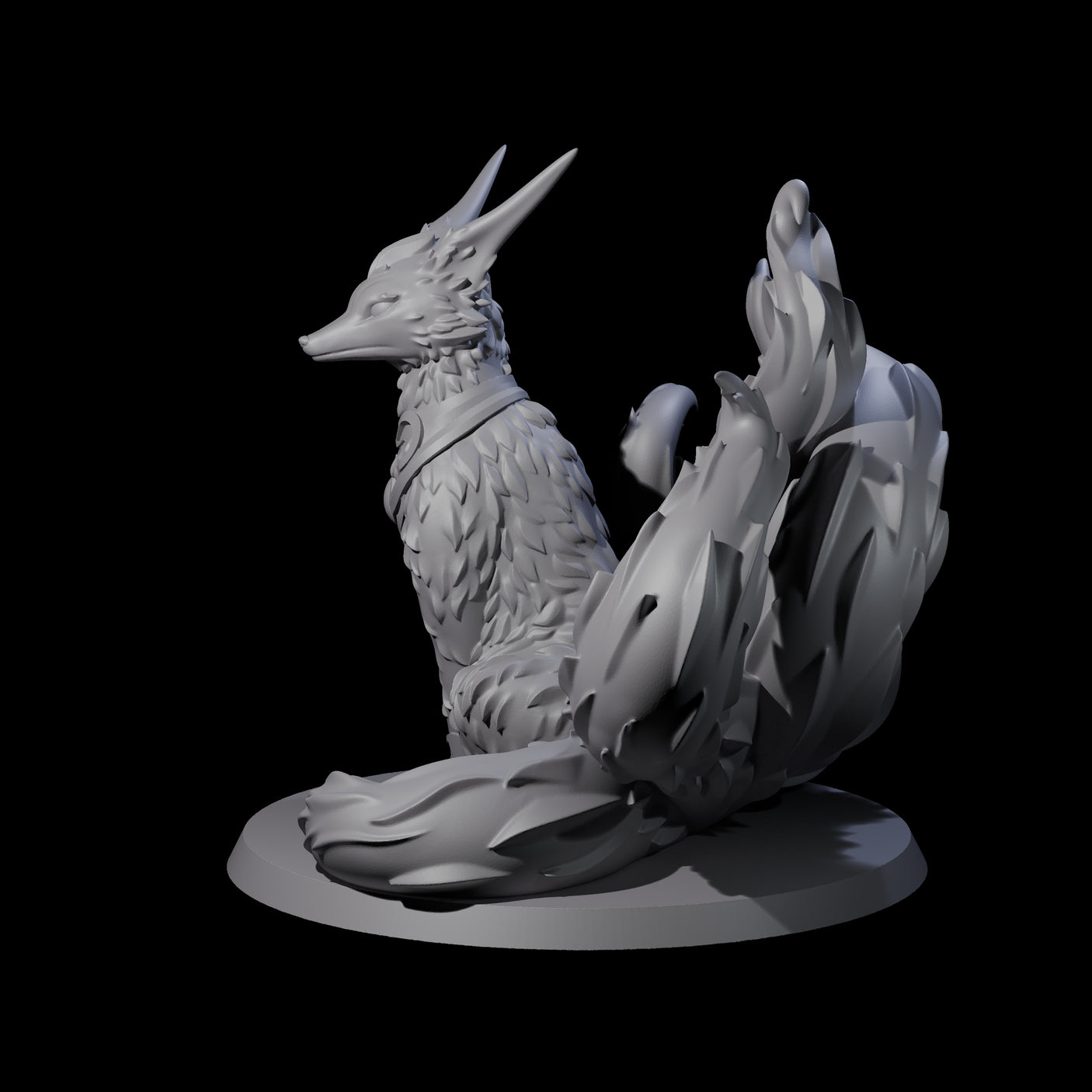 Seven Tailed Kitsune Miniature for Dungeons and Dragons, Pathfinder or other TTRPGs