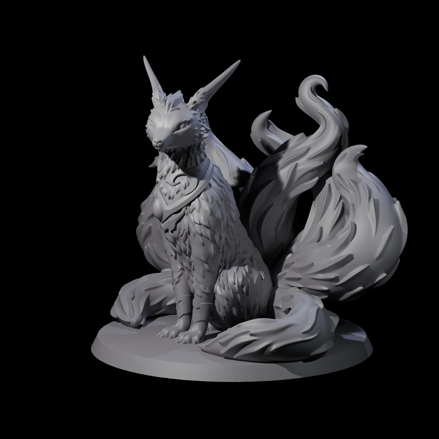 Seven Tailed Kitsune Miniature for Dungeons and Dragons, Pathfinder or other TTRPGs