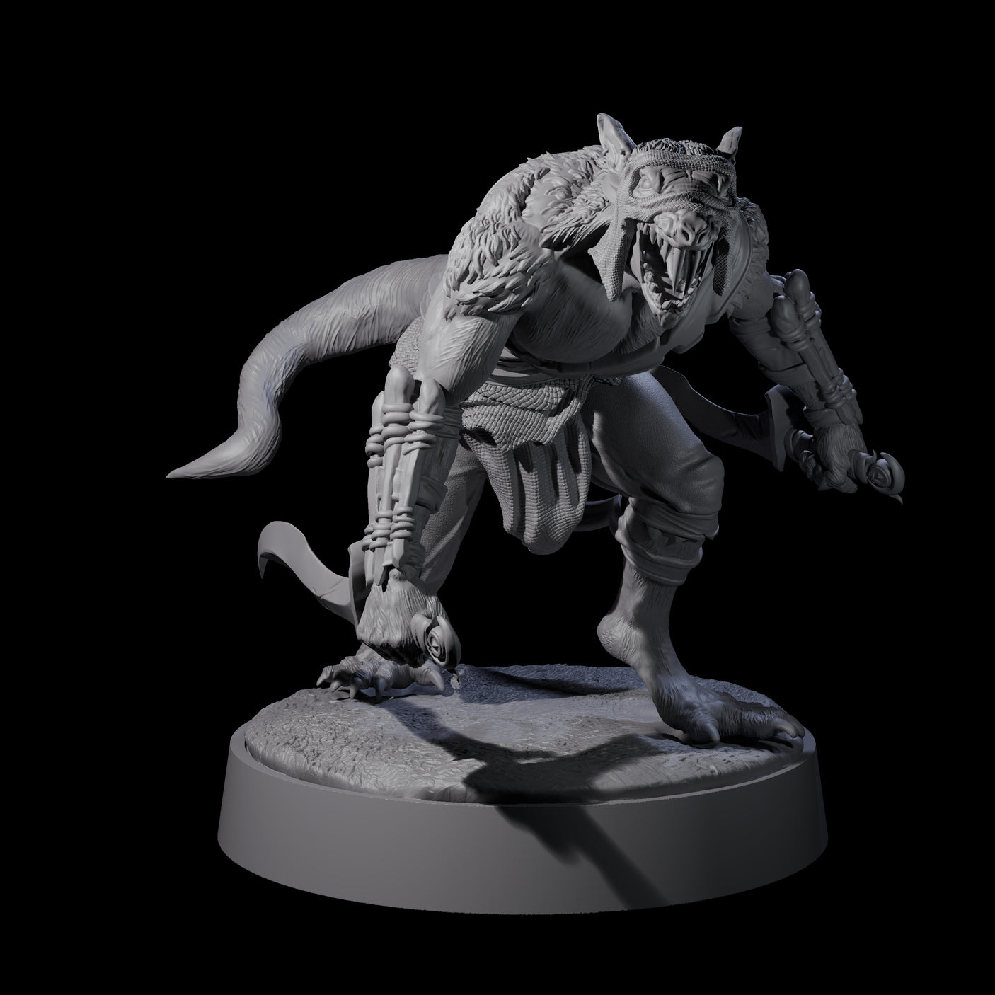 Sewer Assassin Ratfolk Miniature for Dungeons and Dragons, Pathfinder or other TTRPGs