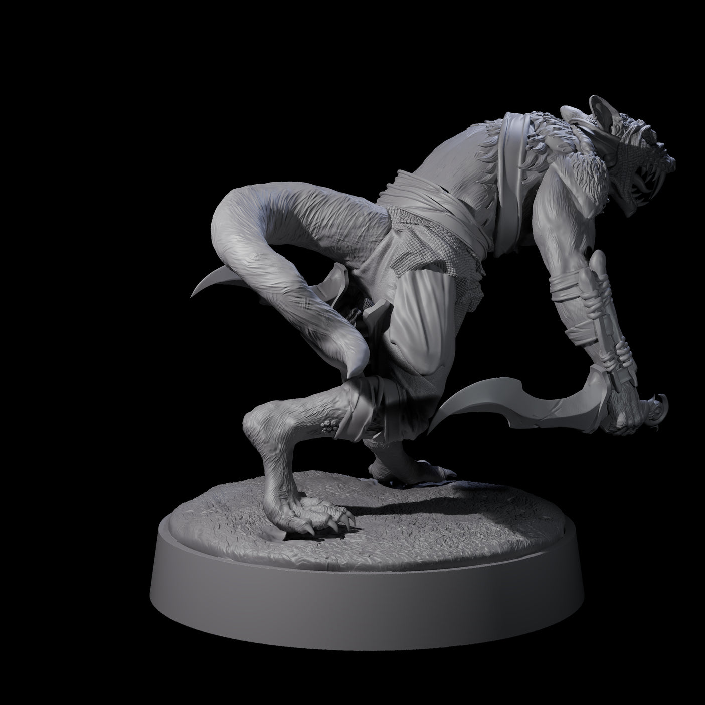 Sewer Assassin Ratfolk Miniature for Dungeons and Dragons, Pathfinder or other TTRPGs