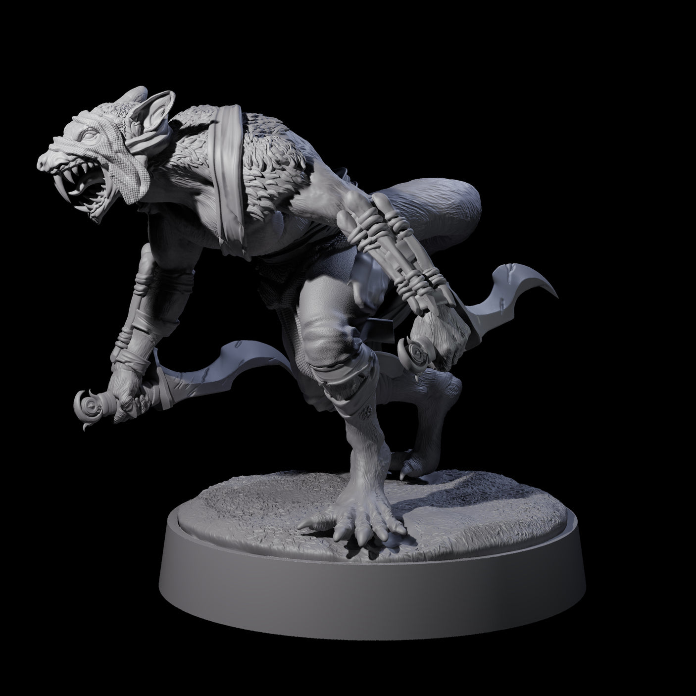 Sewer Assassin Ratfolk Miniature for Dungeons and Dragons, Pathfinder or other TTRPGs
