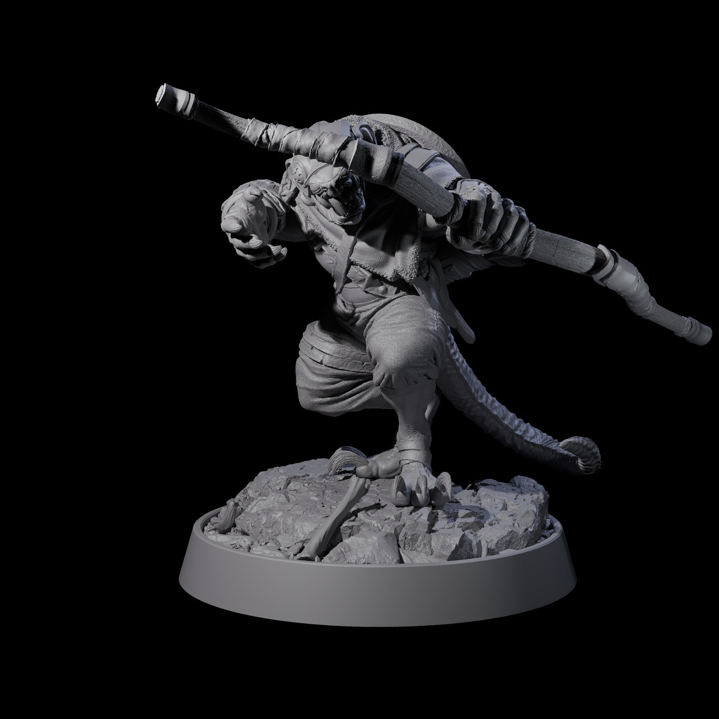 Sewer Dwelling Ratfolk A Miniature for Dungeons and Dragons, Pathfinder or other TTRPGs