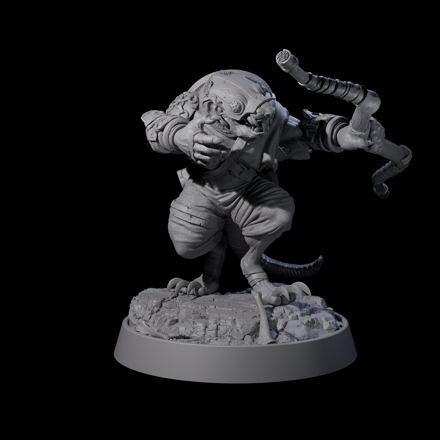 Sewer Dwelling Ratfolk A Miniature for Dungeons and Dragons, Pathfinder or other TTRPGs