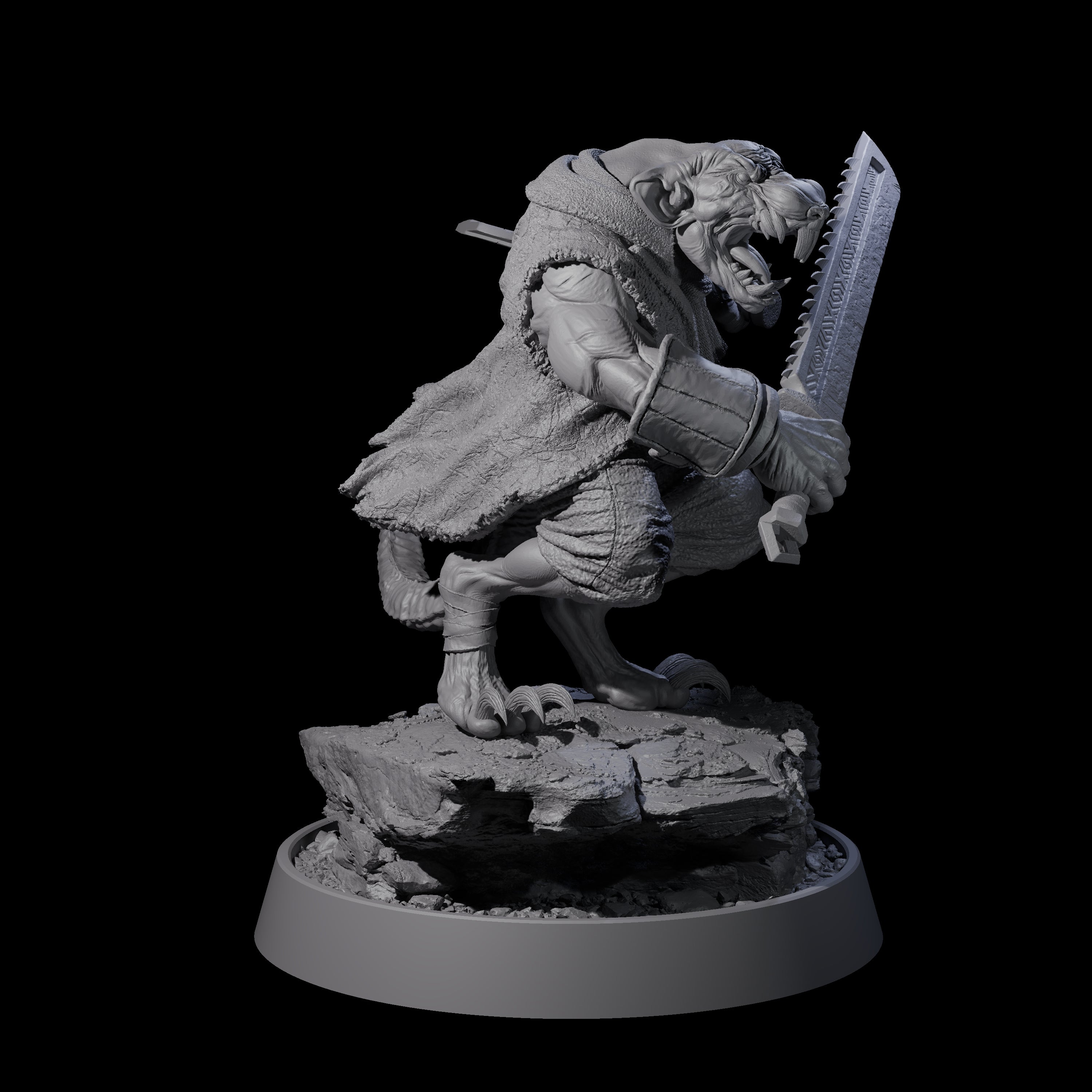 Sewer Dwelling Ratfolk B Miniature for Dungeons and Dragons, Pathfinder or other TTRPGs