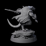 Sewer Dwelling Ratfolk B Miniature for Dungeons and Dragons, Pathfinder or other TTRPGs