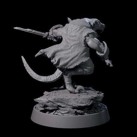 Sewer Dwelling Ratfolk B Miniature for Dungeons and Dragons, Pathfinder or other TTRPGs