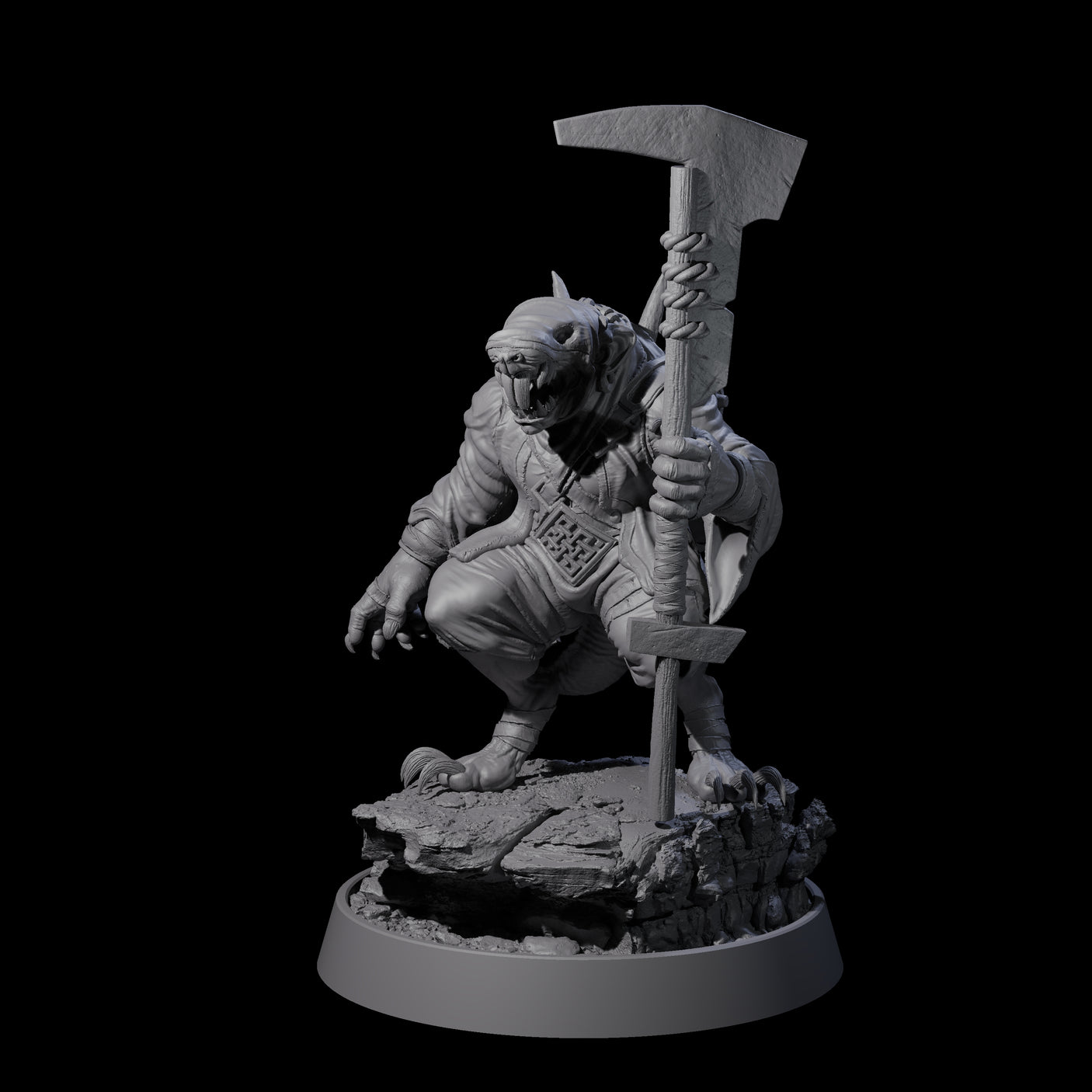 Sewer Dwelling Ratfolk C Miniature for Dungeons and Dragons, Pathfinder or other TTRPGs