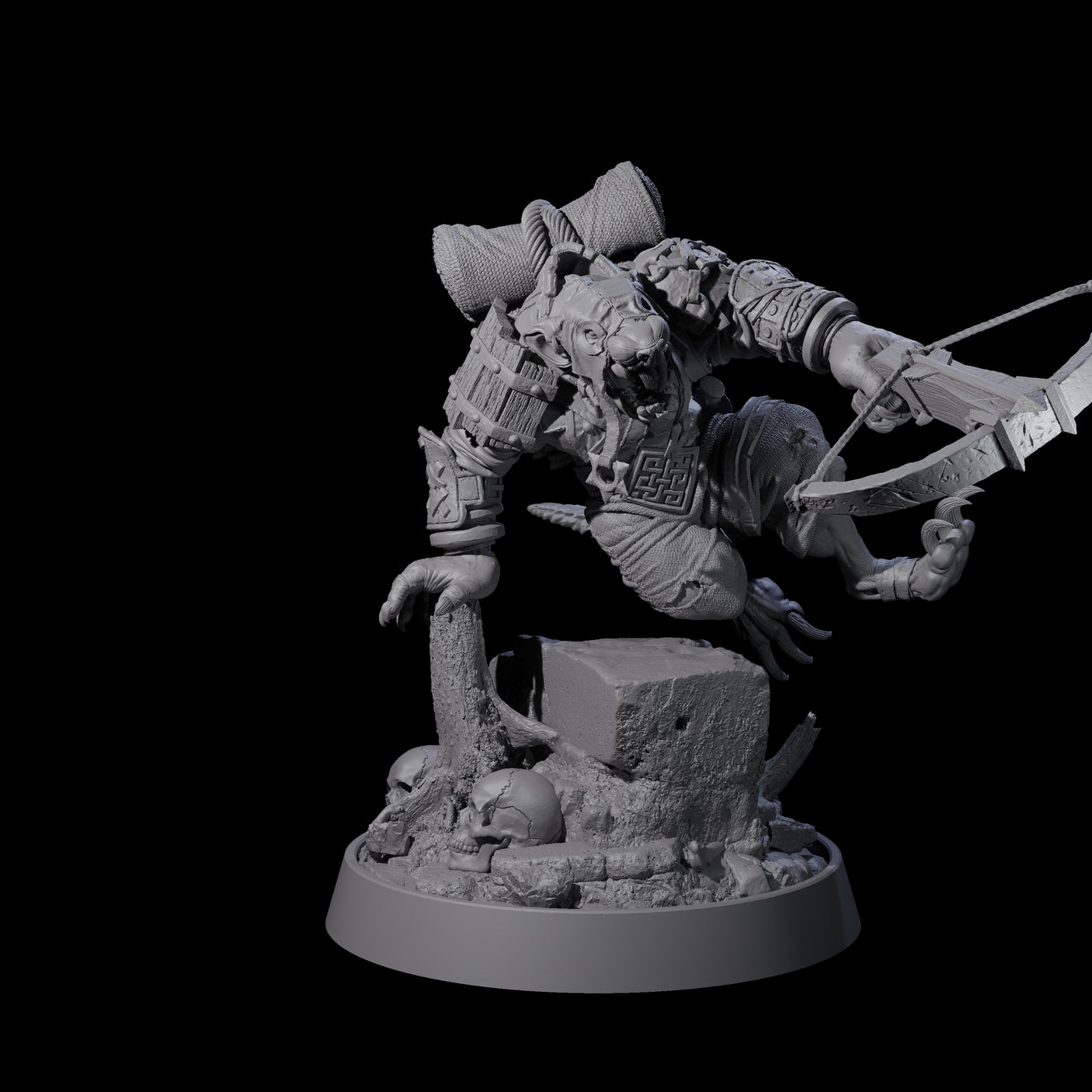 Sewer Dwelling Ratfolk F Miniature for Dungeons and Dragons, Pathfinder or other TTRPGs