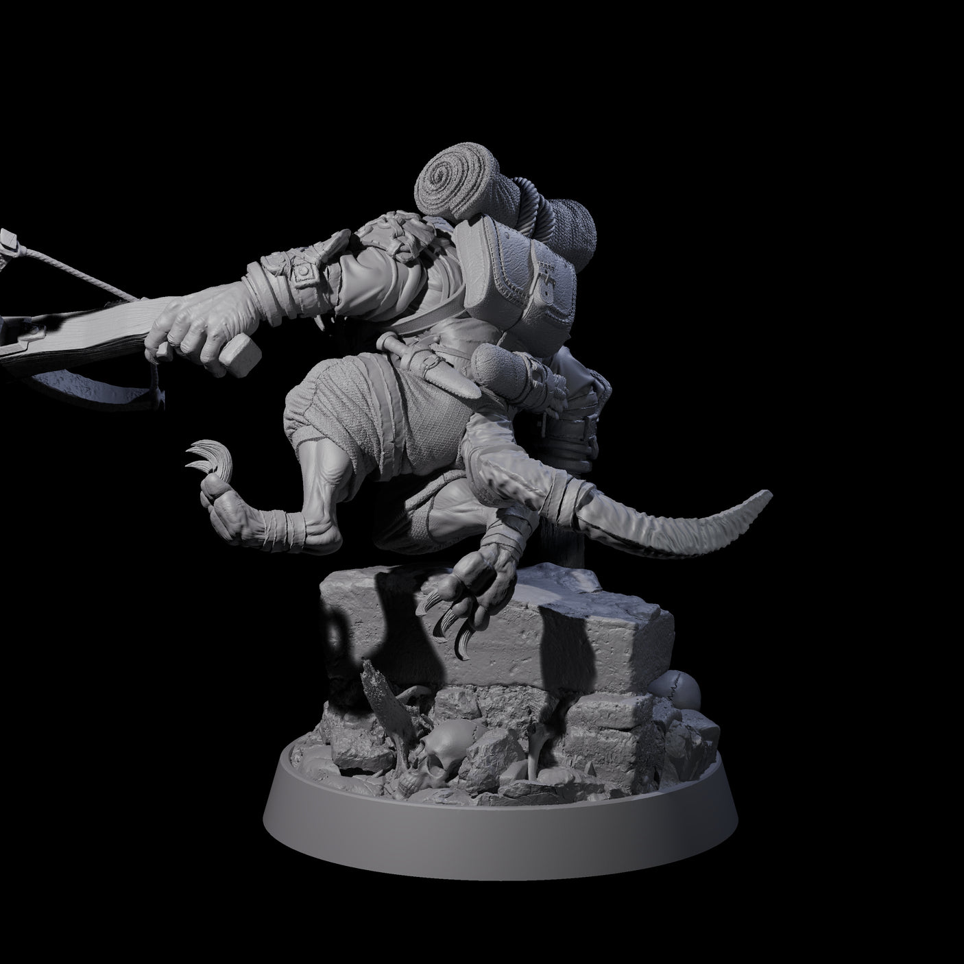 Sewer Dwelling Ratfolk F Miniature for Dungeons and Dragons, Pathfinder or other TTRPGs