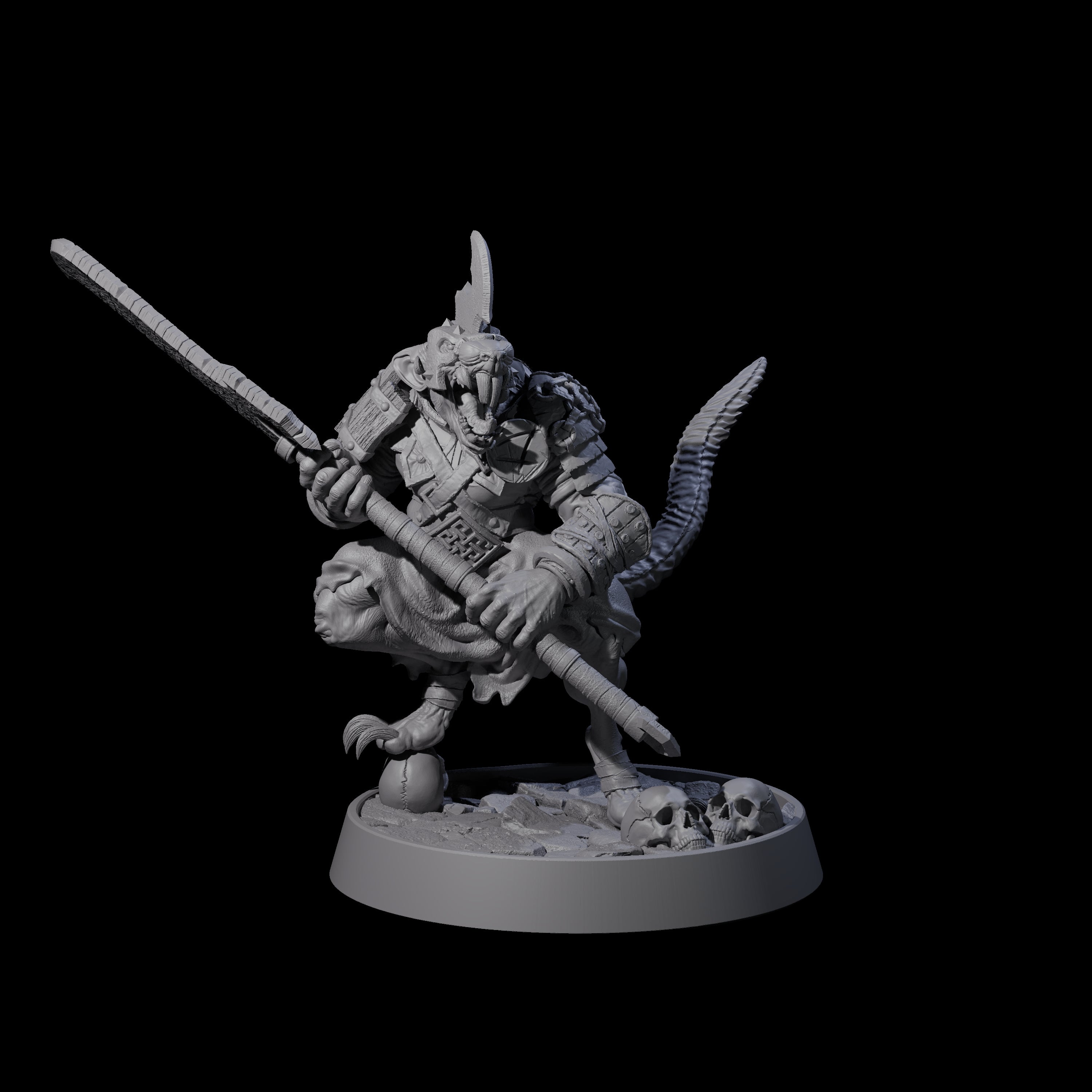 Sewer Dwelling Ratfolk G Miniature for Dungeons and Dragons, Pathfinder or other TTRPGs