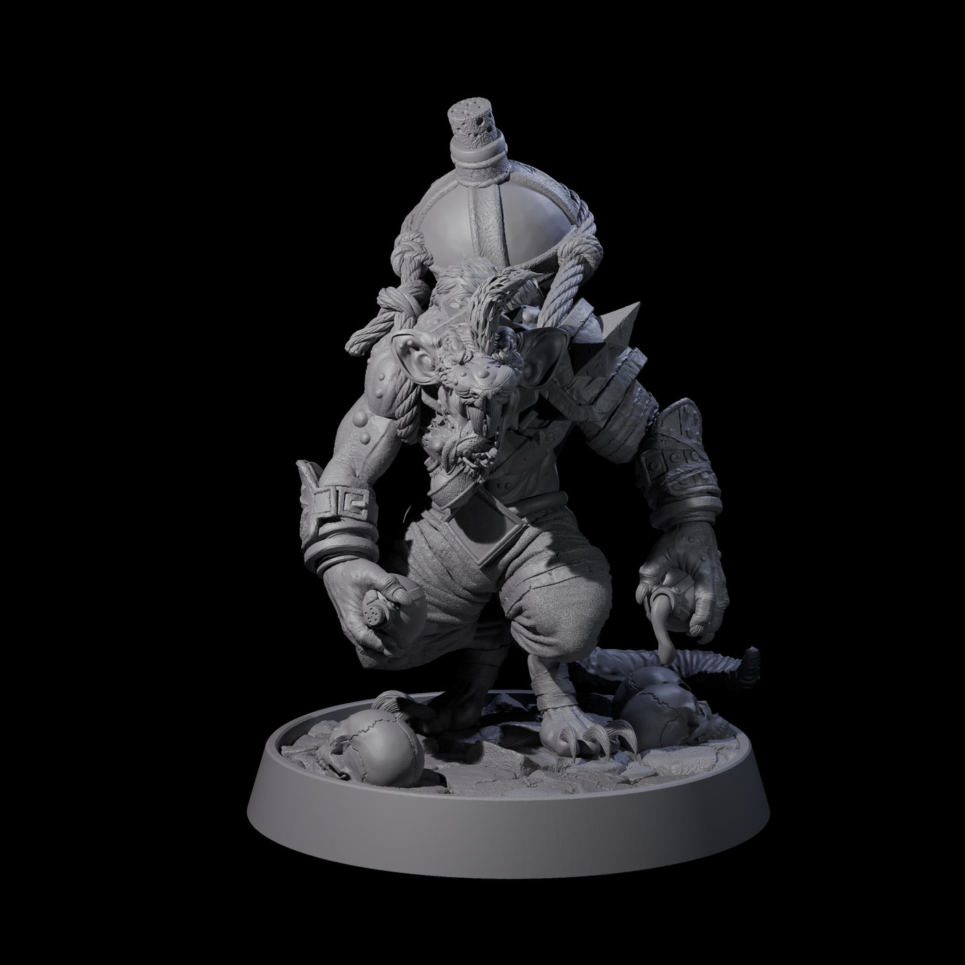 Sewer Dwelling Ratfolk I Miniature for Dungeons and Dragons, Pathfinder or other TTRPGs