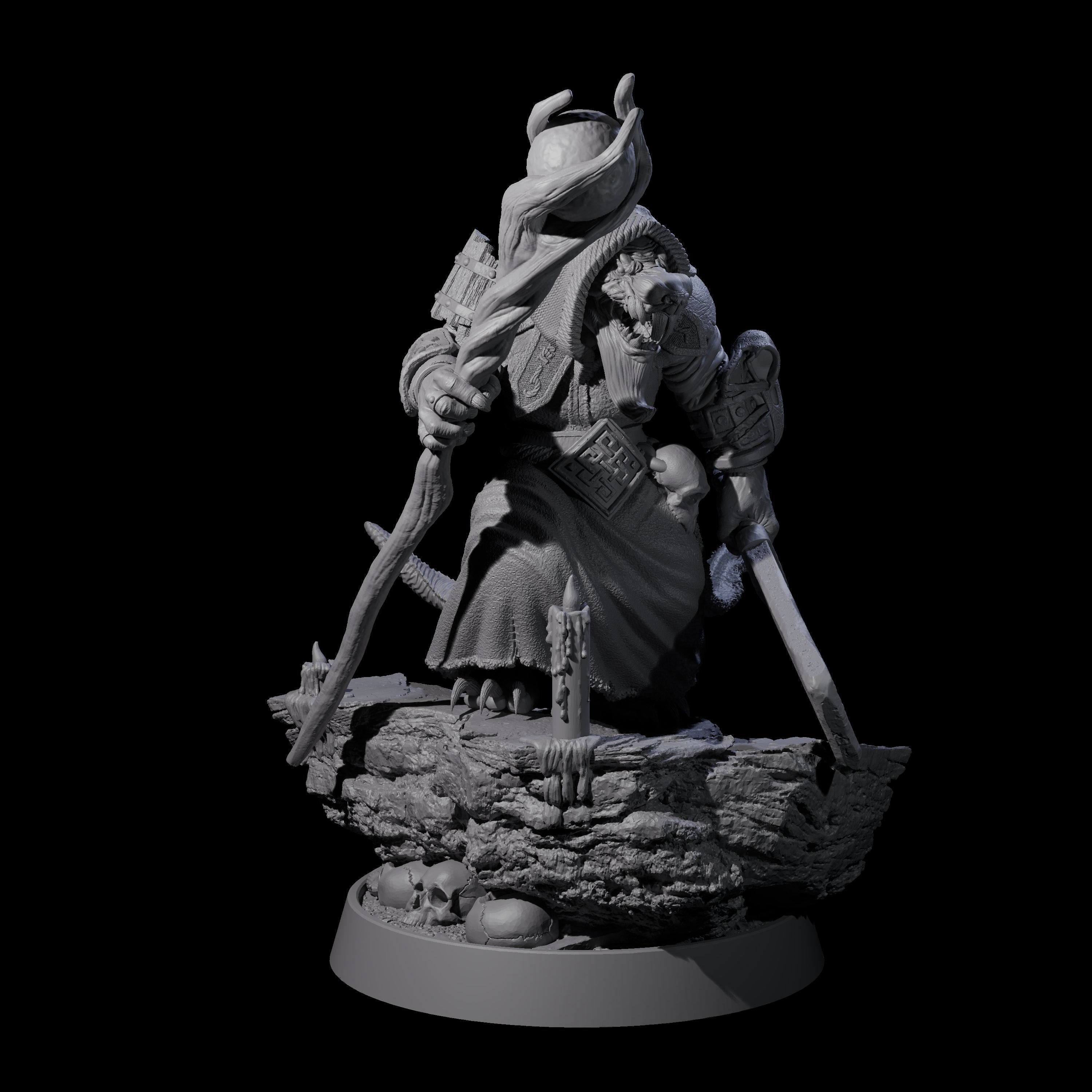Sewer Dwelling Ratfolk J Miniature for Dungeons and Dragons, Pathfinder or other TTRPGs