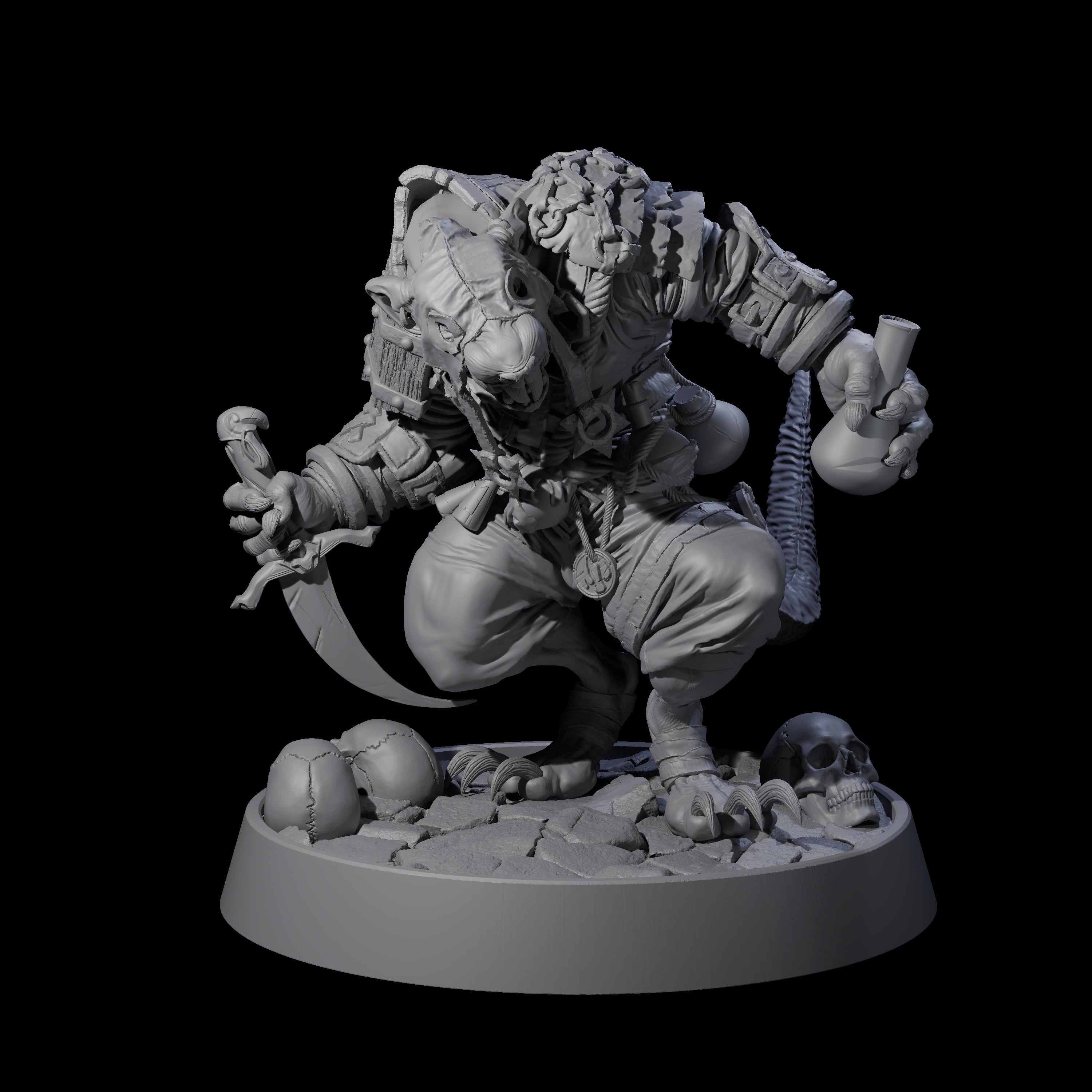 Sewer Dwelling Ratfolk K Miniature for Dungeons and Dragons, Pathfinder or other TTRPGs